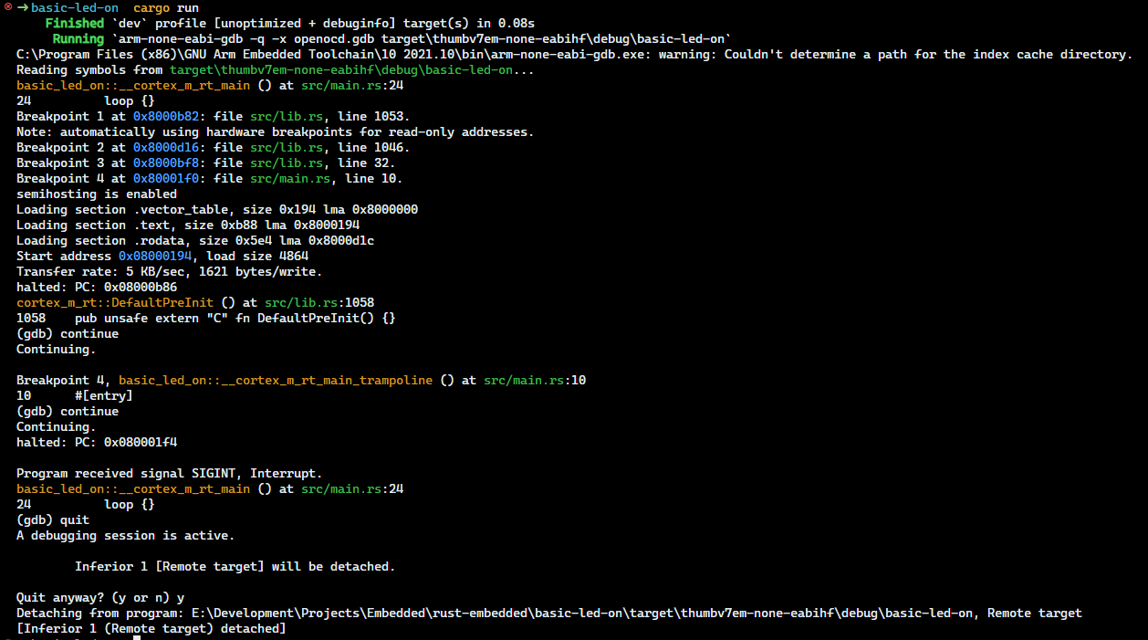 Screenshot of terminal output